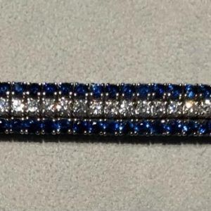 Pulsera oro blanco brillantes y zafiros